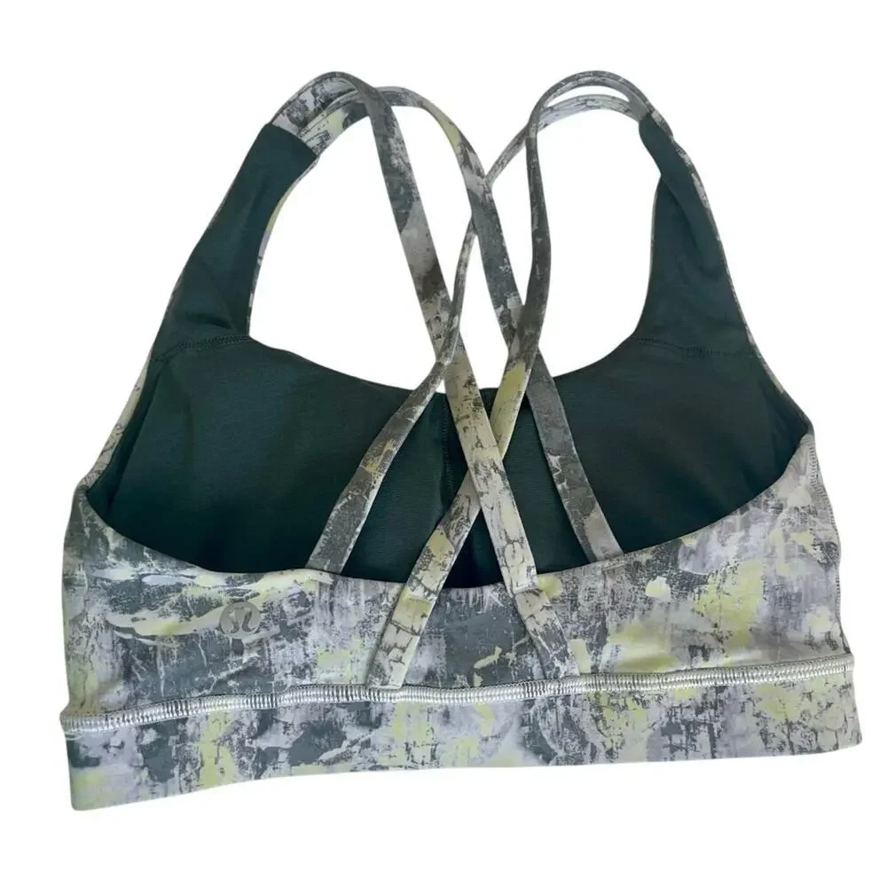 Lululemon Energy Sport Bra Strappy back wicking Padded Sz 4 Athleisure Yoga Gym - Picture 13 of 13